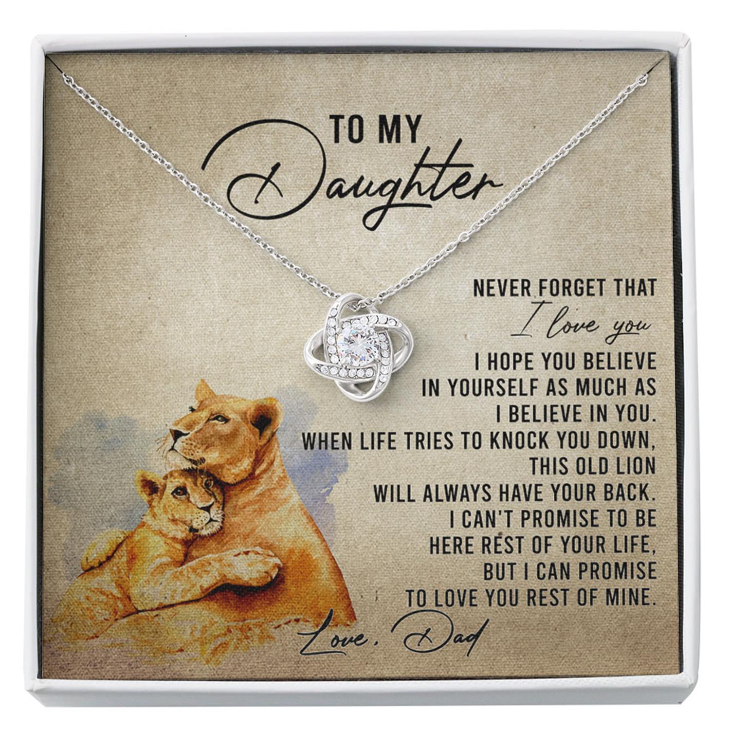 Daughter Necklace, To My Daughter Necklace This Old Lion Will Always Have Your Back, Love Dad Custom Necklace