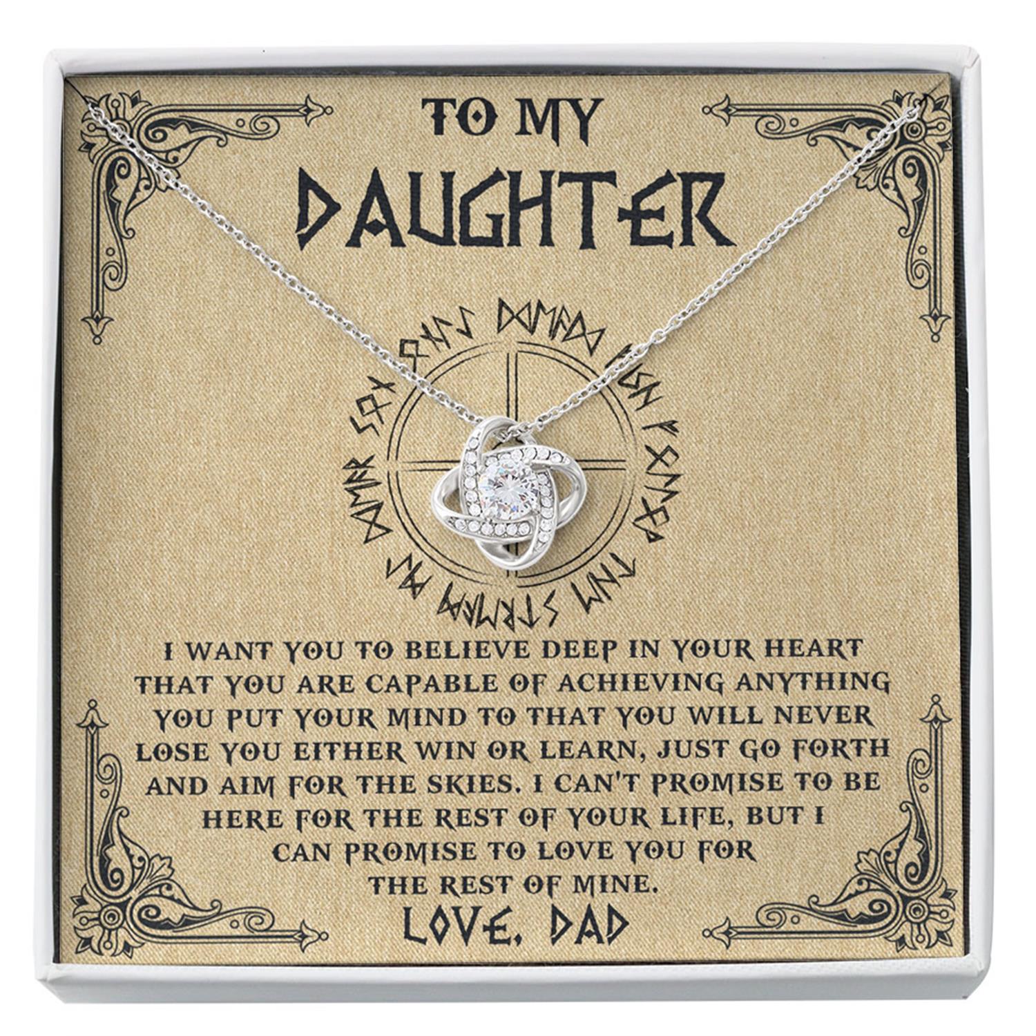 Daughter Necklace, From Viking Dad To My Daughter Necklace, I Want You To Believe Deep In Your Heart Custom Necklace