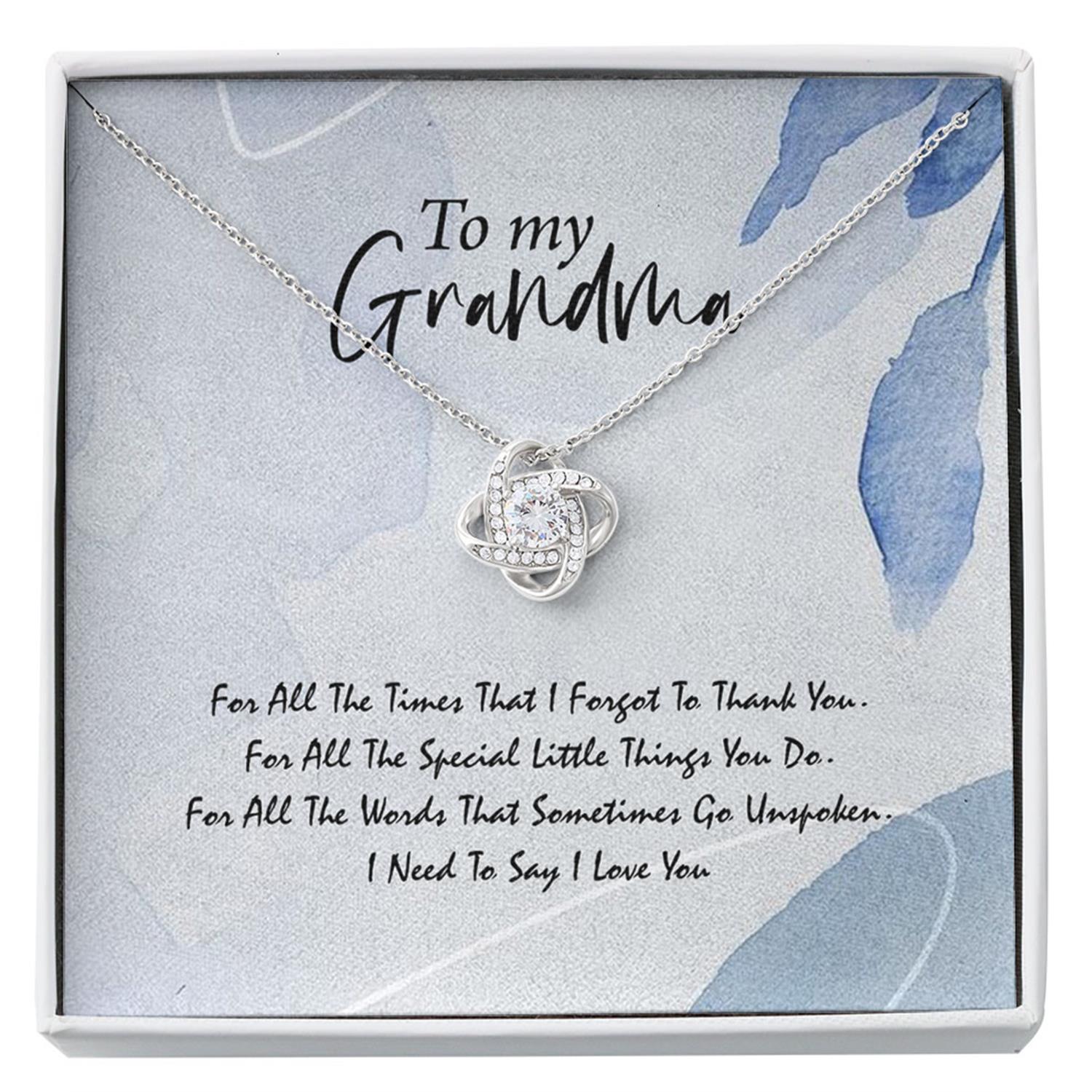 Grandmother Necklace, Necklace For Grandma - To My Grandma Love Knot Necklace With Gift Box Custom Necklace
