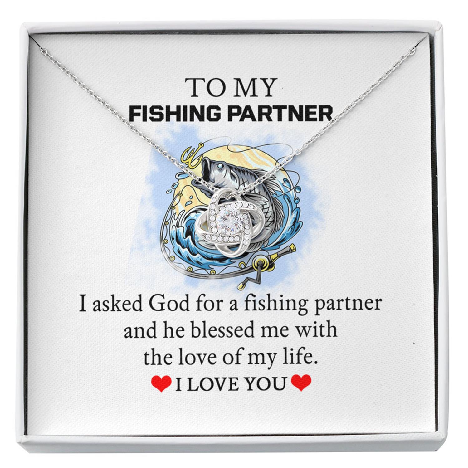 Girlfriend Necklace, Wife Necklace, To My Fishing Partner Necklace Gift For Girlfriend Wife Fishing Lover Gift Custom Necklace