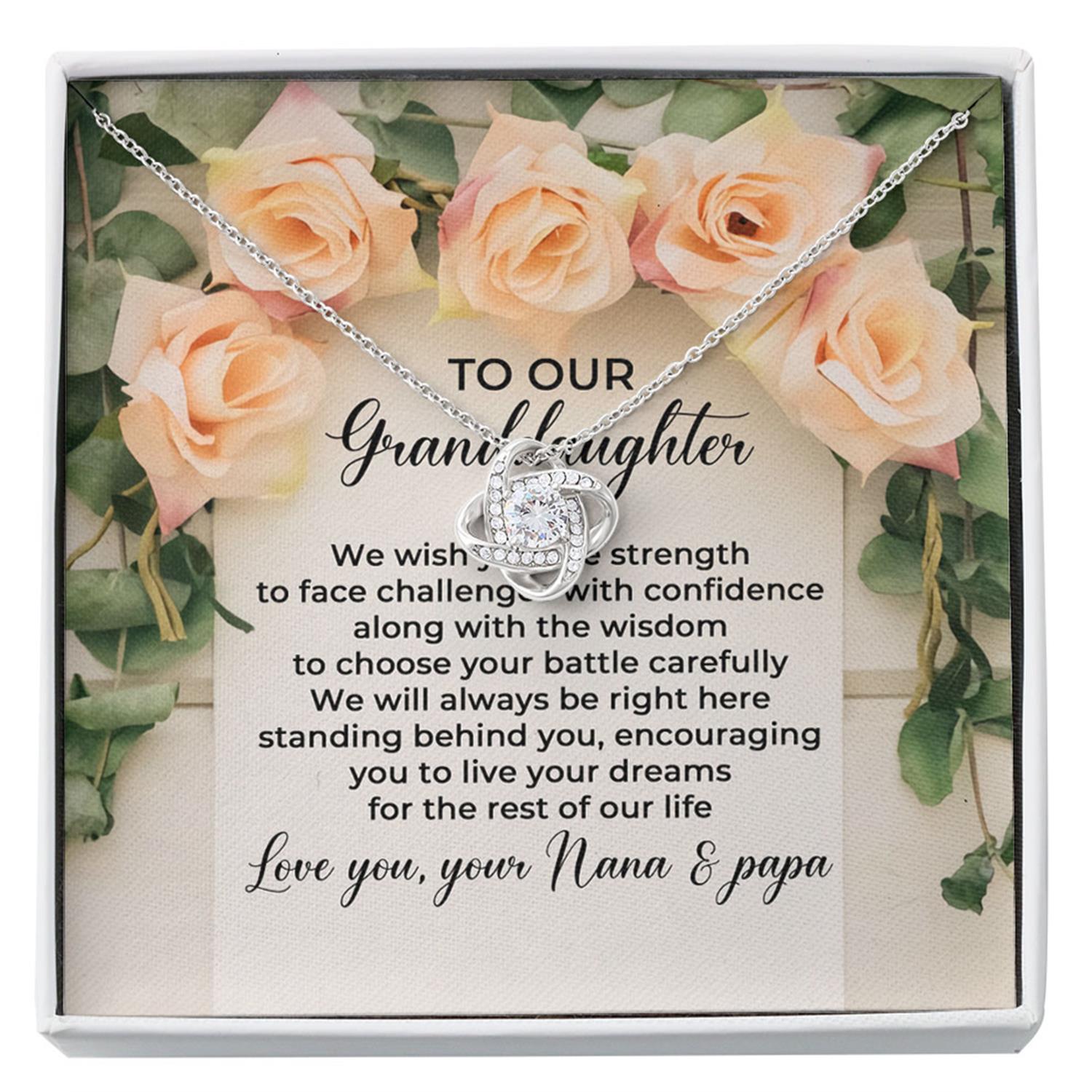 Granddaughter Necklace, To Our Granddaughter Necklace Gift For Granddaughter Gift Message Box Custom Necklace