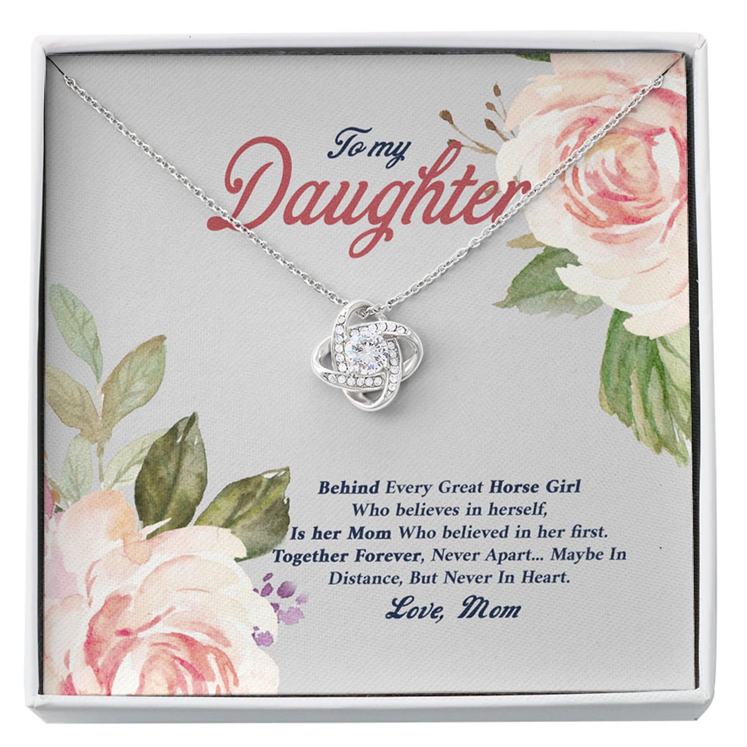 Daughter Necklace, Daughter Necklace Gift From Mom Horse Girl Gift - Necklace With Gift Box Custom Necklace