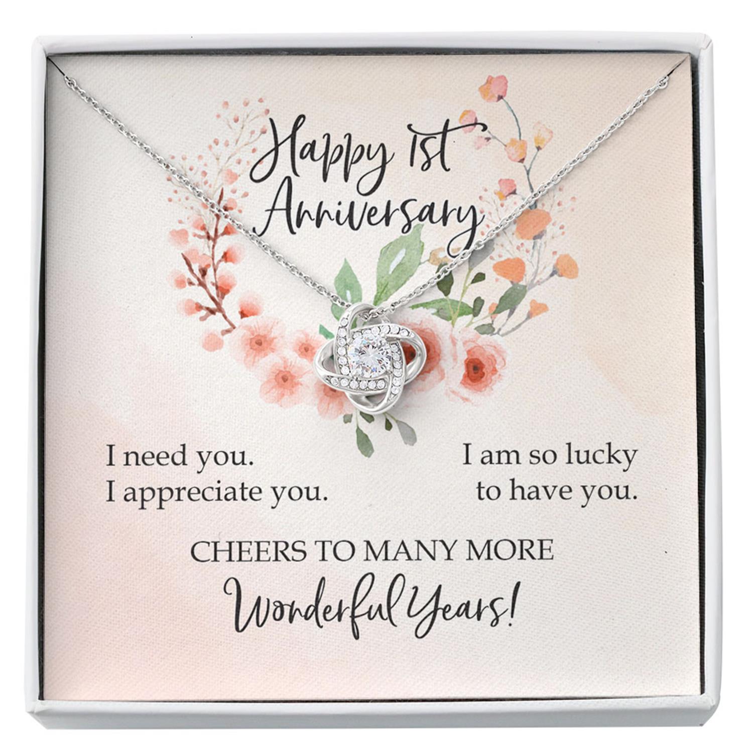 Wife Necklace, 1 Year Anniversary Necklace Gift For My Wife, Sentimental Gift, First Year Together Custom Necklace