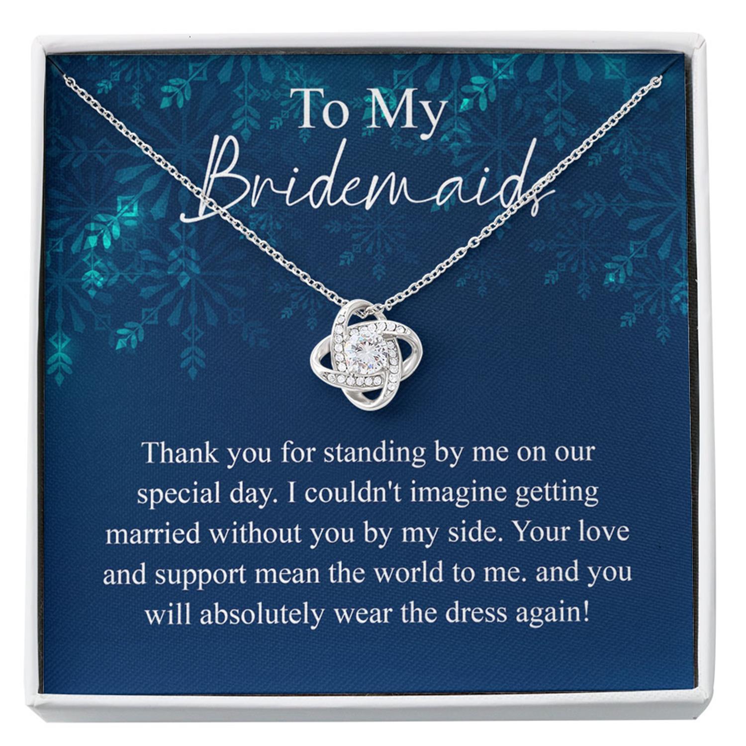 Wedding Necklace, Bridesmaid Gift Necklace From Bride, Bridesmaid Thanks, Maid Of Honor Gift Custom Necklace