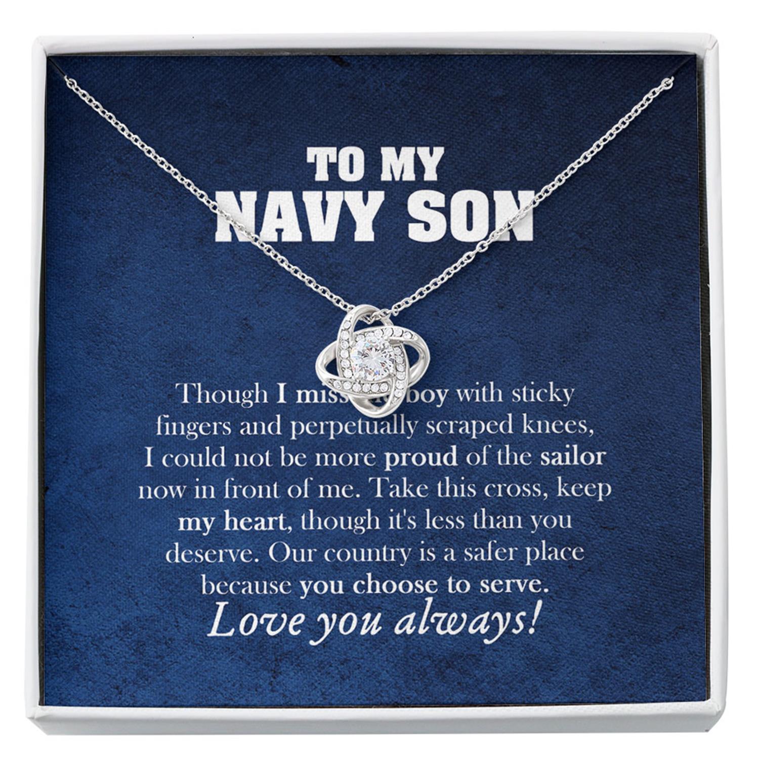 Son Necklace, Military - US Army Graduation Deployment Gift Necklace For Son - Safer Place Custom Necklace