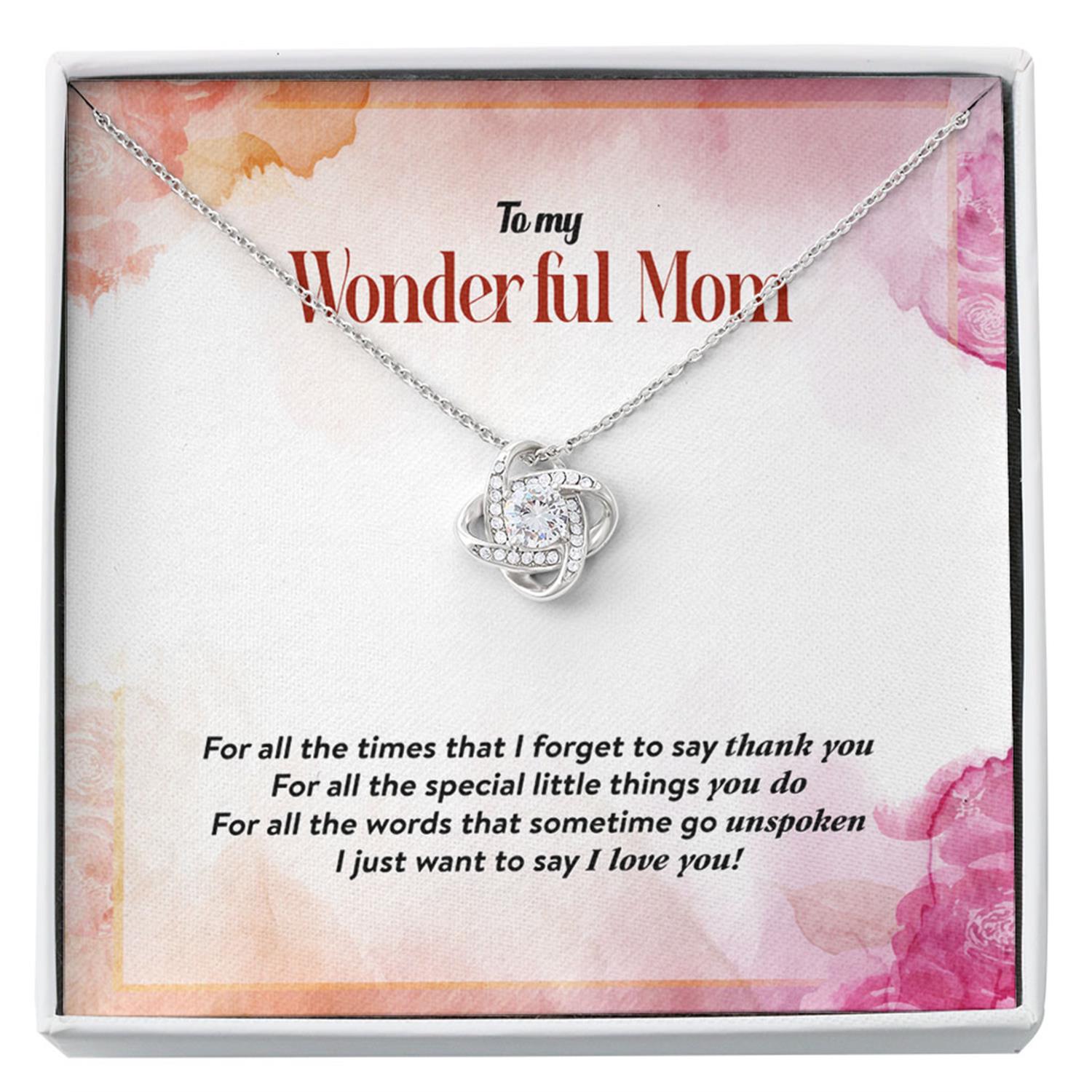 Mom Necklace, To My Wonderful Mom Necklace Gift, Necklace For Mom, Gift To Mother Custom Necklace