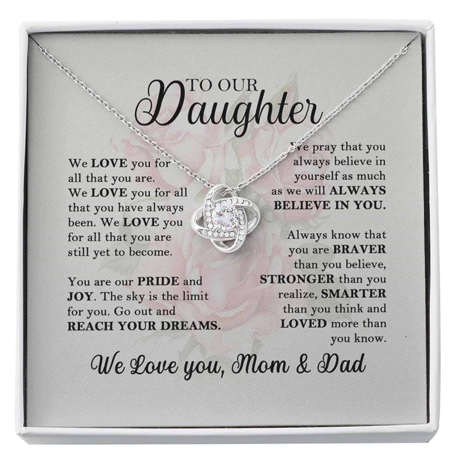 Daughter Necklace, Necklace Gift For Daughter From Mom And Dad, To Our Daughter Custom Necklace