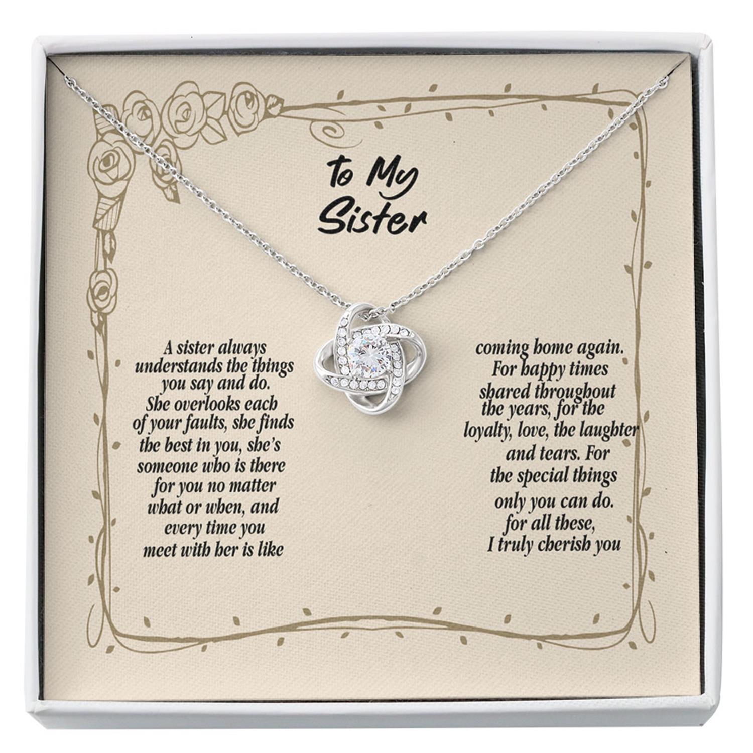 Sister Necklace - Gift For Sister - Love Knots - Necklace With Gift Box For Christmas Custom Necklace