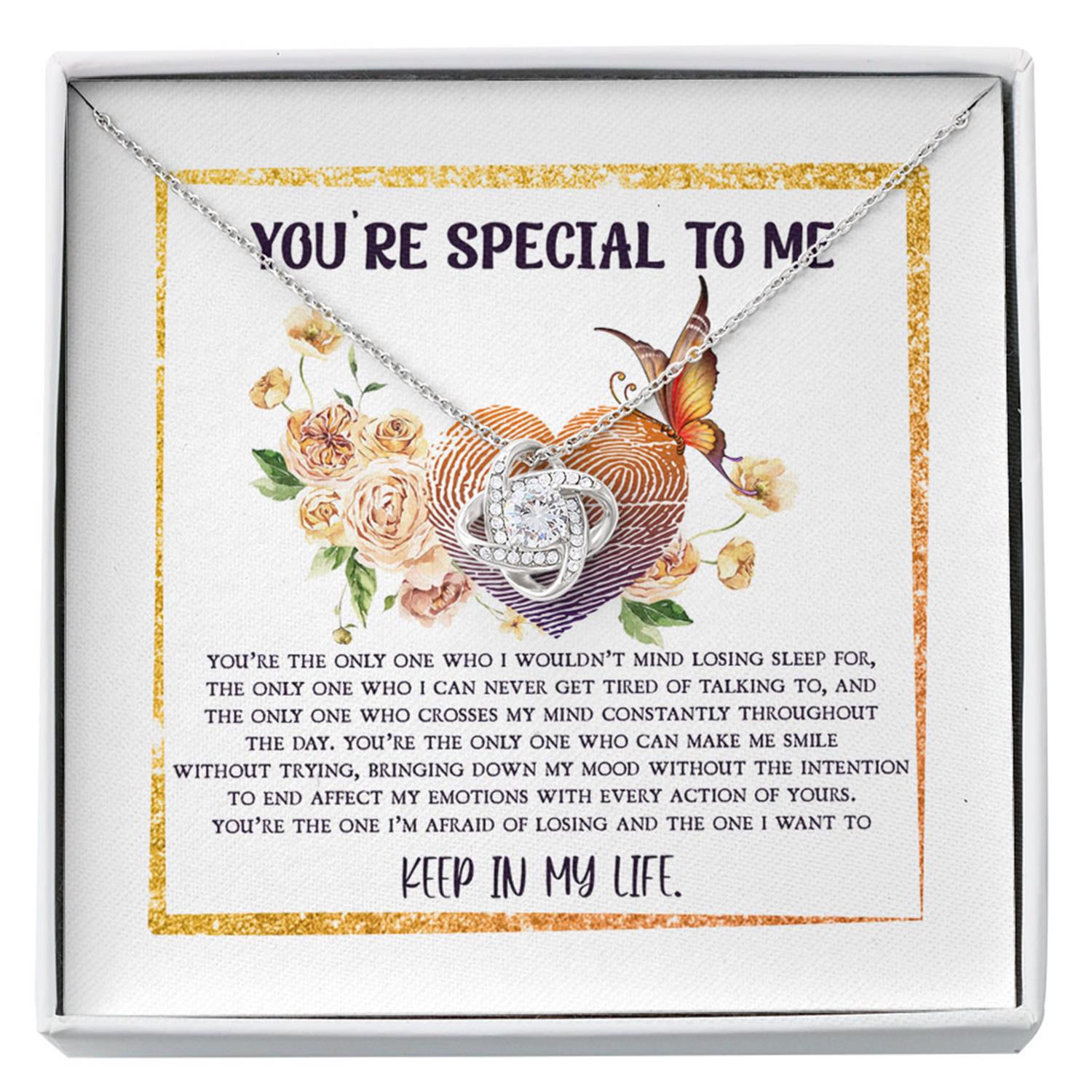 Girlfriend Necklace, You're Special To Me Gifts - Necklace Gift Fo Her - Alluring Beauty Necklace With Gift Box Custom Necklace