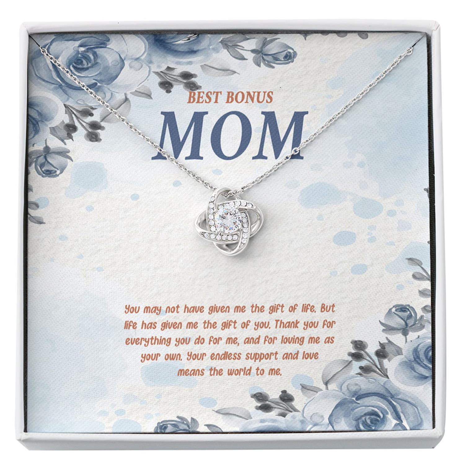 Stepmom Necklace, Best Bonus Mom Necklace - Step Mom Wedding Gift - Alluring Beauty Necklace With Gift Box Custom Necklace