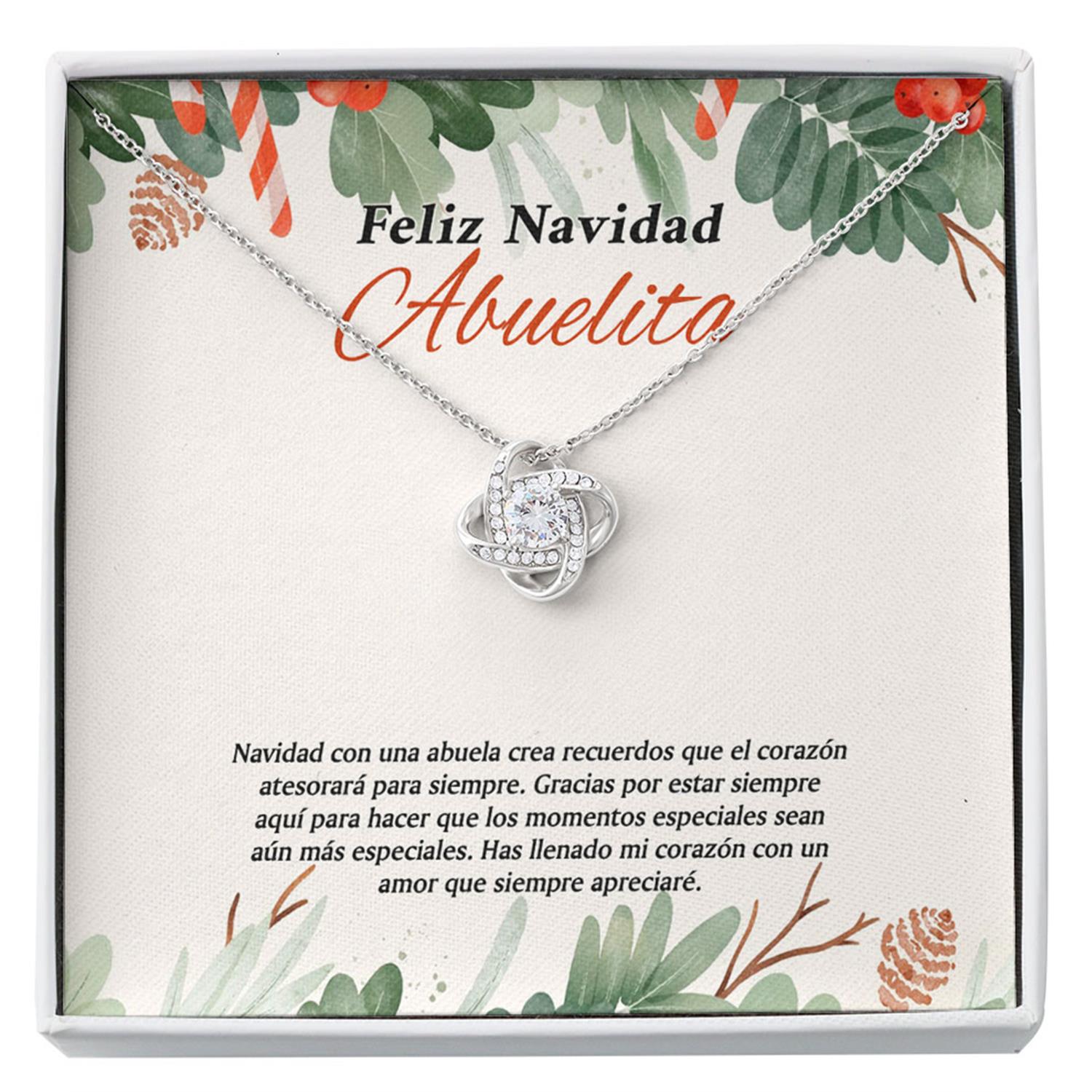 Grandmother Necklace, Abuela Collar Navidad - Spanish Grandma Christmas Necklace - Dulce Regalo Abuelita - Latina Grandma Gift Custom Necklace