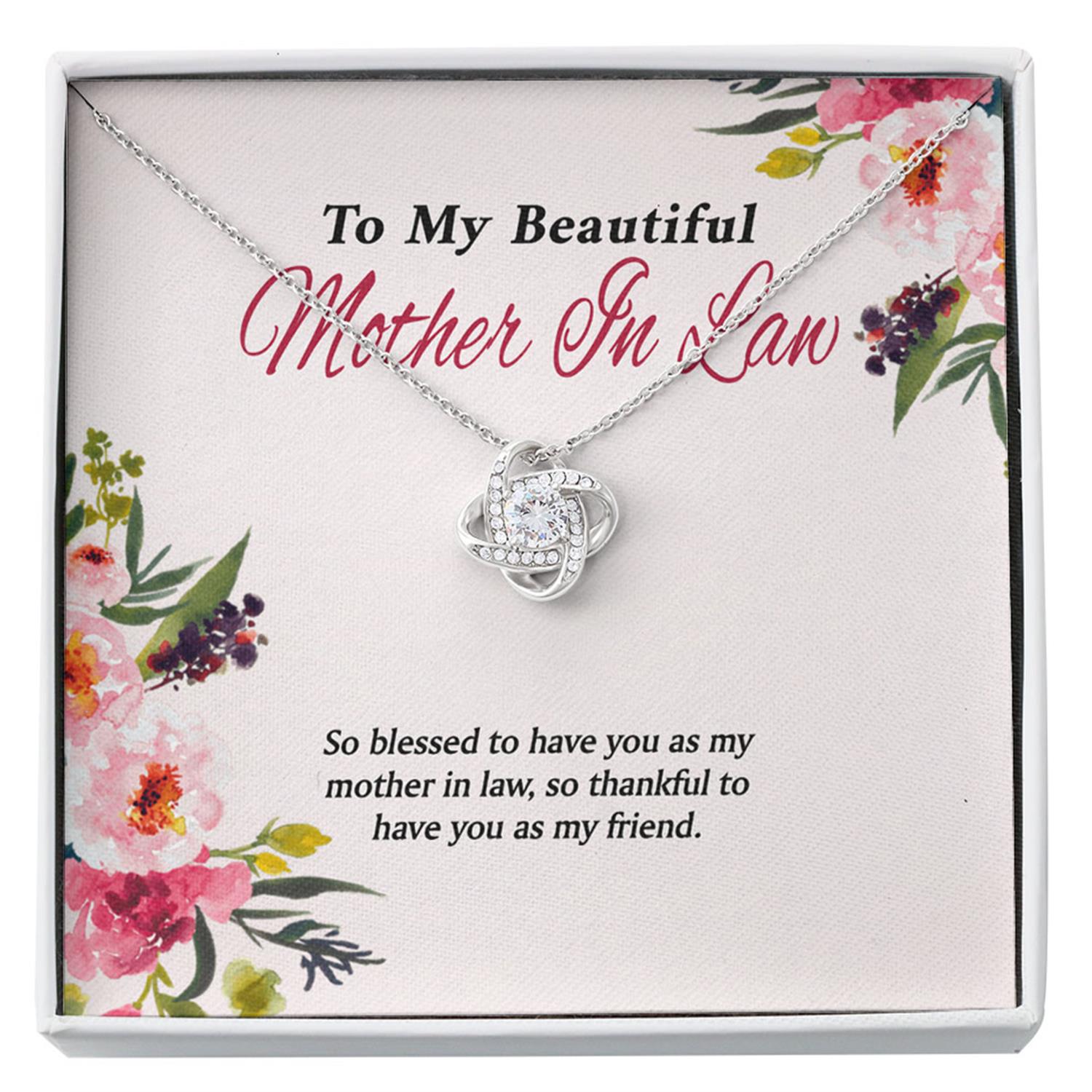 Mother-in-law Necklace, Mother In Law Gift - Sentimental Quotes - Love For Husband's Mom - Best Mother In Law Custom Necklace