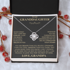 Granddaughter Necklace, Beautiful Gift for Granddaughter From Grandpa "Never Forget That I Love You" Necklace