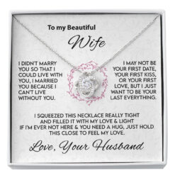 Love Knot Necklace, Silver, Message Card