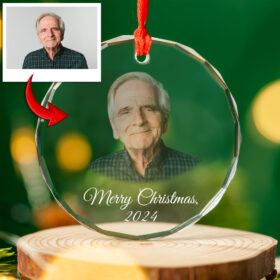 Custom Photo Crystal Glass Ornament - Personalized Christmas Gifts from Your Favorite Picture